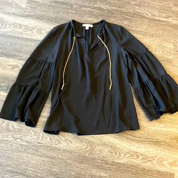 Michael Michael Kors long sleeve top with metal ties - Picture 1 of 3